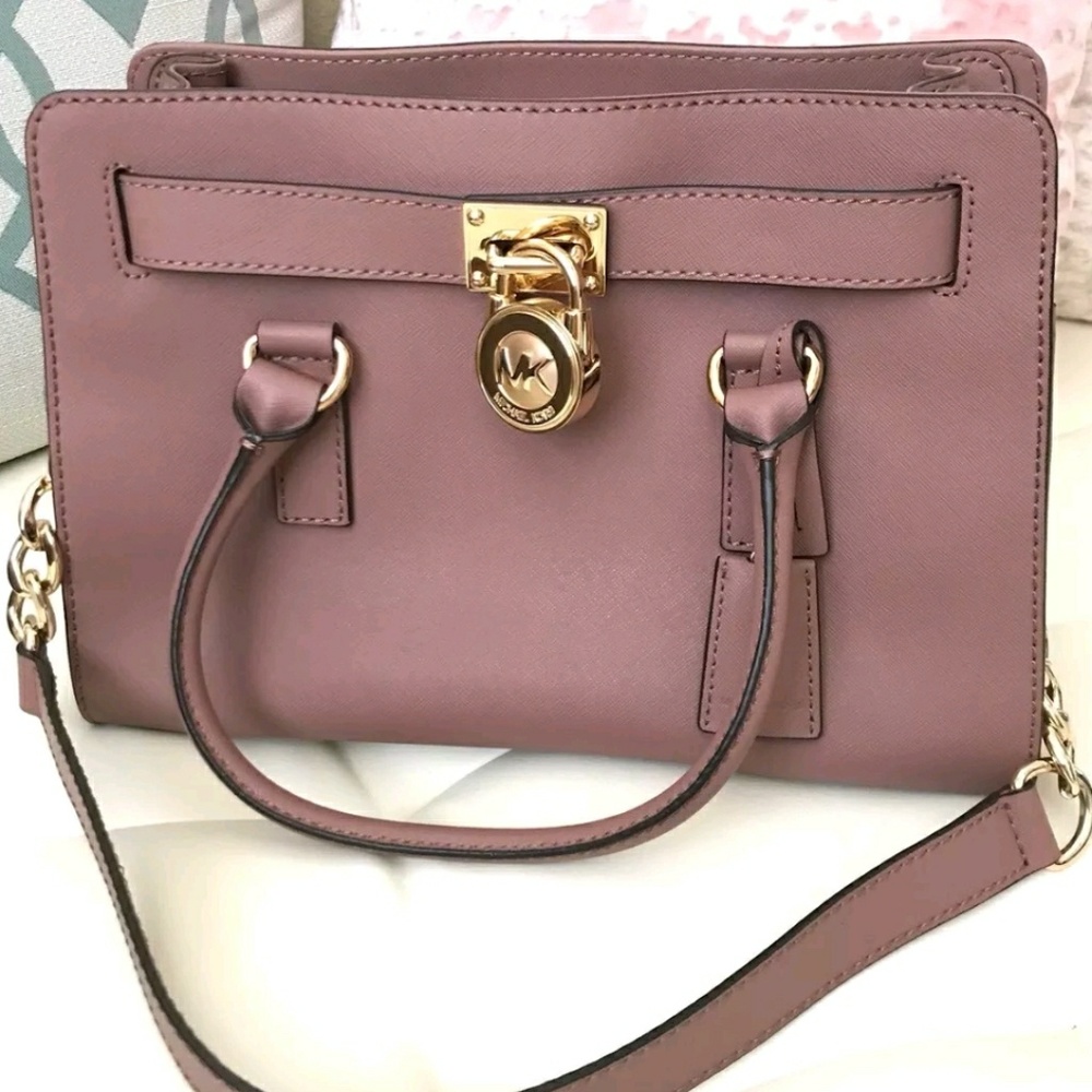 Michael Kors Hamilton in Dusty Rose Saffiano Lthr